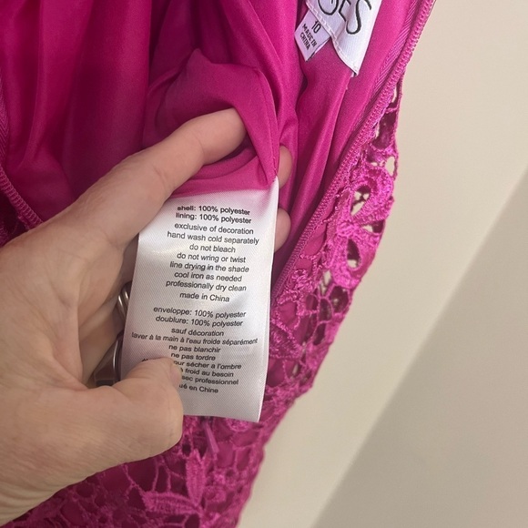 FIFTEEN ROSES Pink Floral Lace Formal MIDI Dress Size 10 Strappy Back Hoco - Picture 13 of 14